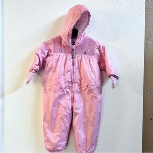 Tommy Hilfiger pink smocked snow suit